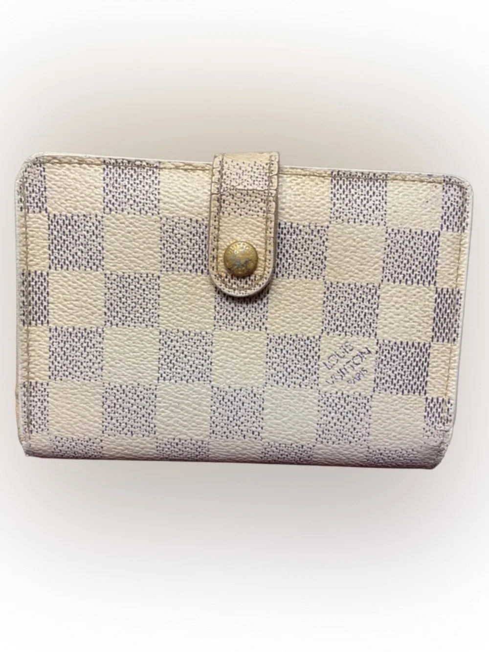 Louis Vuitton Damier Azur Canvas Port Feuille Vienoise French Purse Wallet